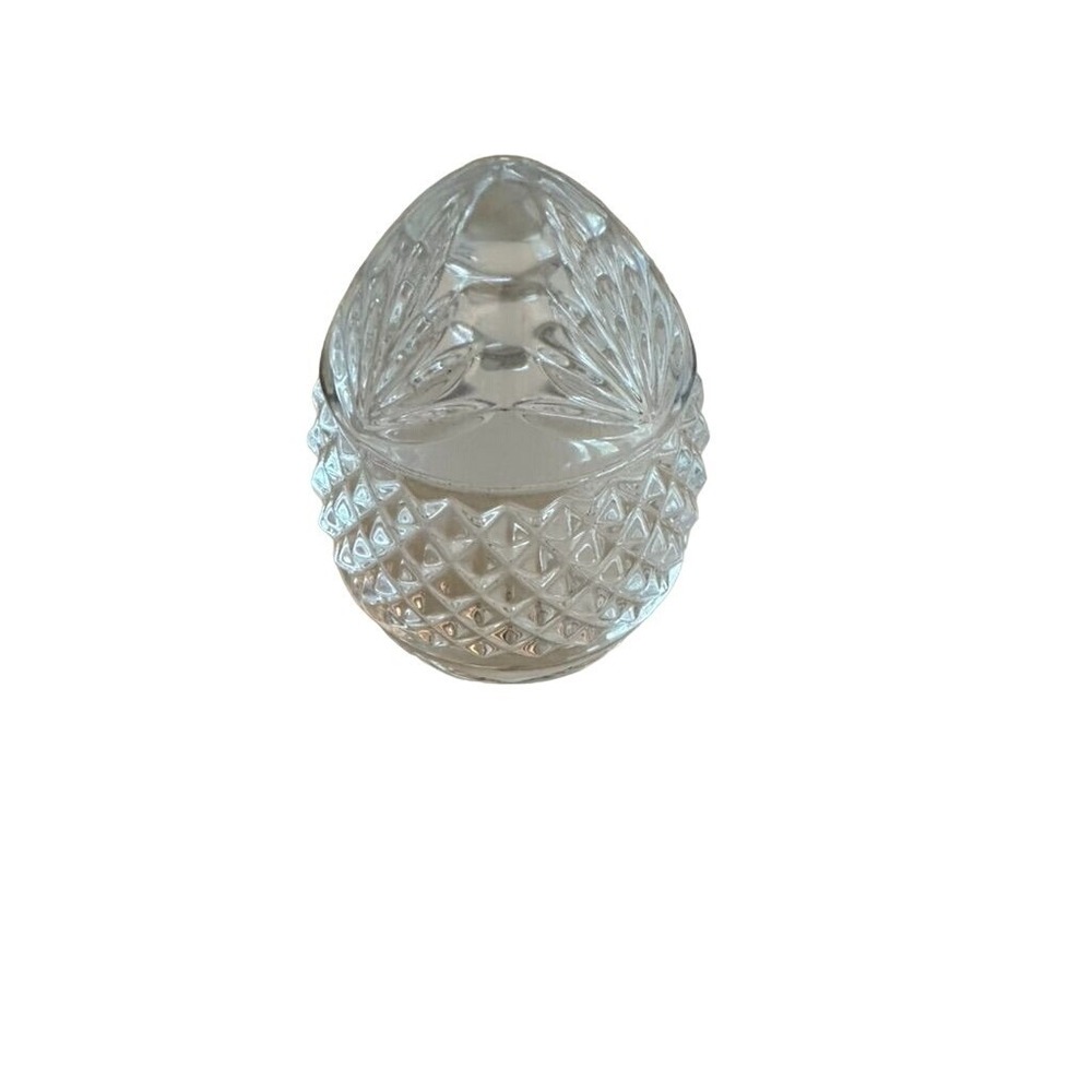 Vintage French Crystal Egg-Shaped Paperweight